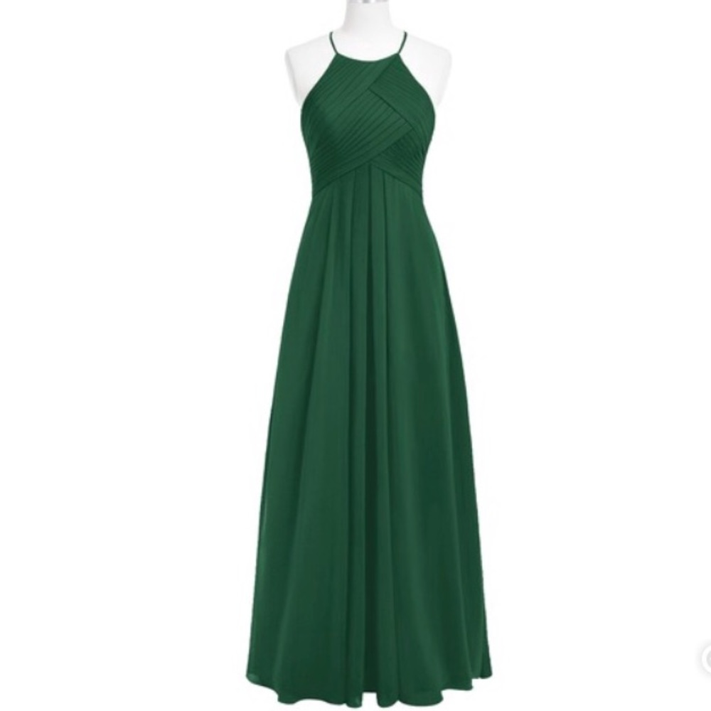 Azazie Ginger dress in dark green!